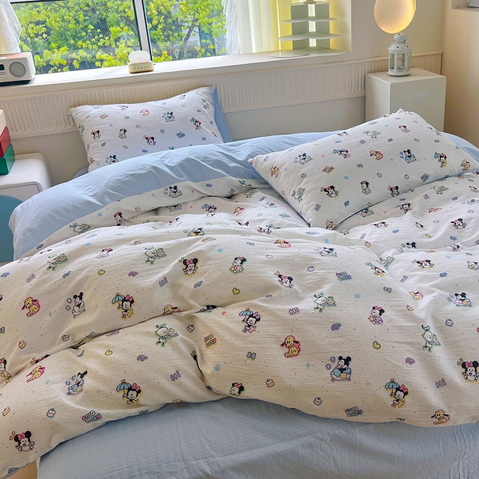 91家纺网 家纺一手货源 找家纺 森璐家纺 2025新款针织双层纱四件套-系列二 快乐派对