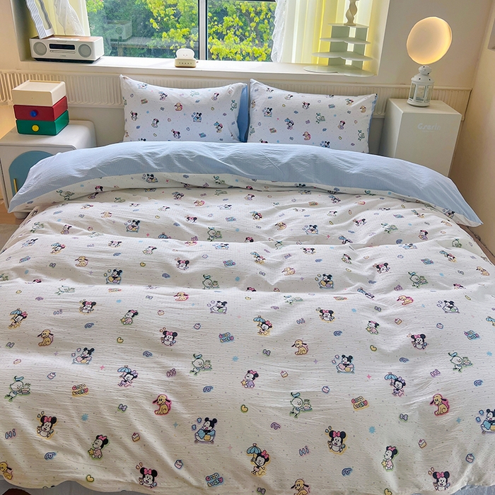 91家纺网 家纺一手货源 找家纺 森璐家纺 2025新款针织双层纱四件套-系列二 快乐派对