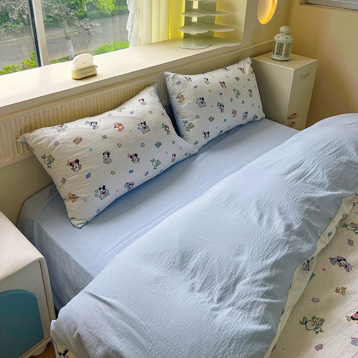 91家纺网 家纺一手货源 找家纺 森璐家纺 2025新款针织双层纱四件套-系列二 快乐派对