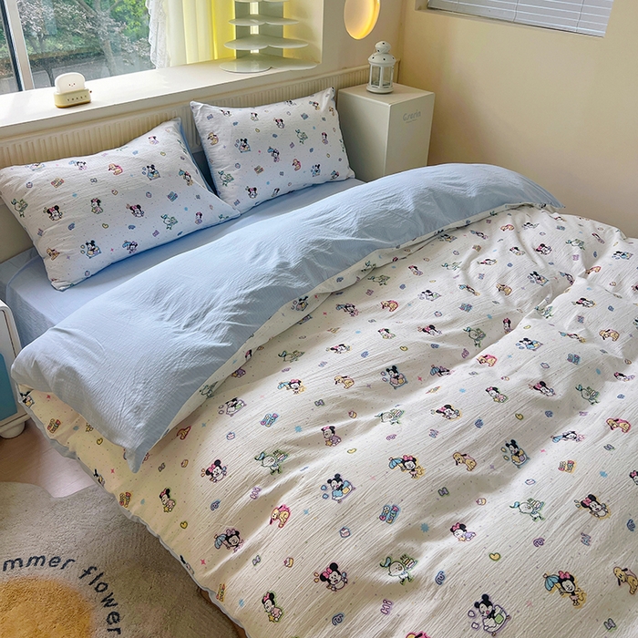 91家纺网 家纺一手货源 找家纺 森璐家纺 2025新款针织双层纱四件套-系列二 快乐派对