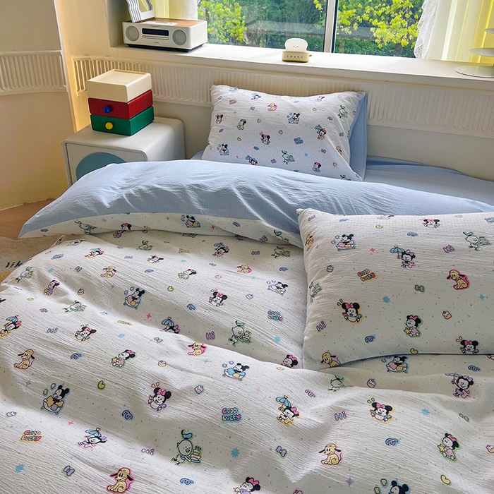 91家纺网 家纺一手货源 找家纺 森璐家纺 2025新款针织双层纱四件套-系列二 快乐派对