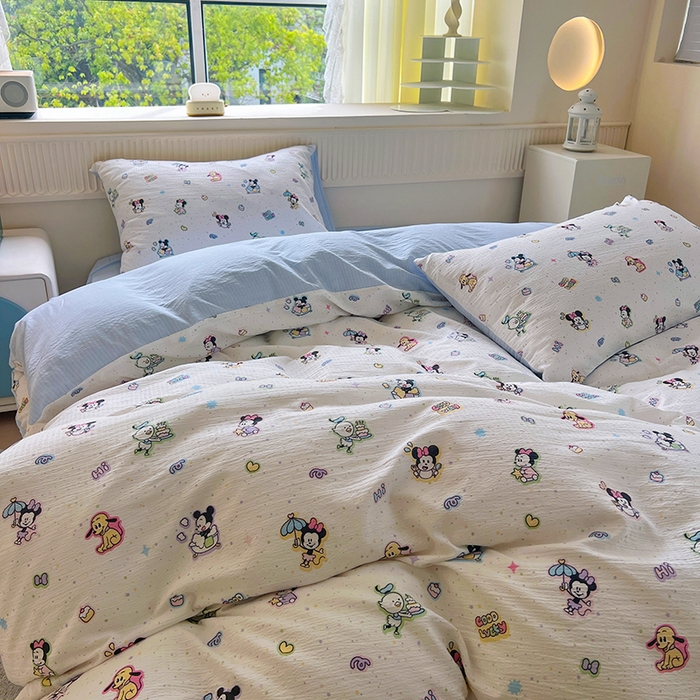 91家纺网 家纺一手货源 找家纺 森璐家纺 2025新款针织双层纱四件套-系列二 快乐派对