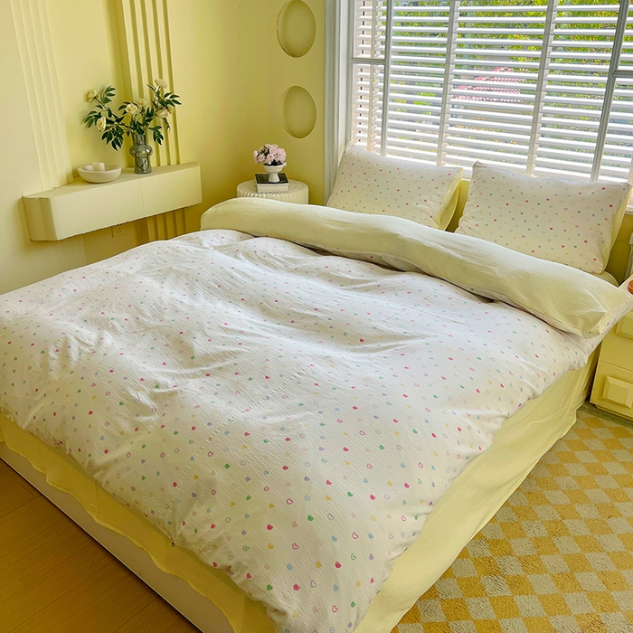 91家纺网 家纺一手货源 找家纺 森璐家纺 2025新款针织双层纱四件套-系列二 烂漫邂逅