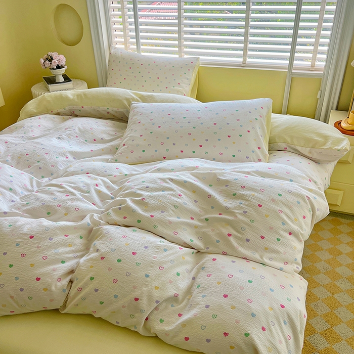 91家纺网 家纺一手货源 找家纺 森璐家纺 2025新款针织双层纱四件套-系列二 烂漫邂逅