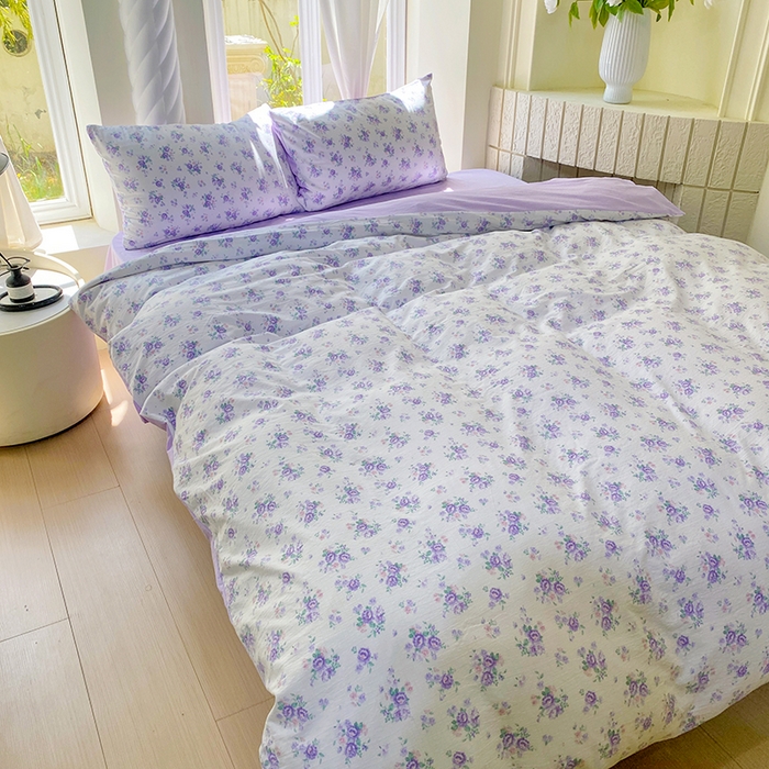 91家纺网 家纺一手货源 找家纺 森璐家纺 2025新款针织双层纱四件套-系列二 森语