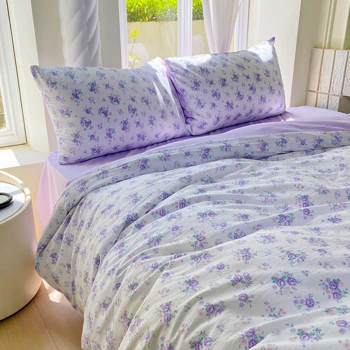 91家纺网 家纺一手货源 找家纺 森璐家纺 2025新款针织双层纱四件套-系列二 森语