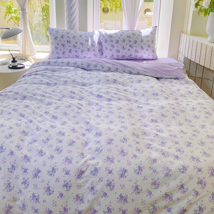 91家纺网 家纺一手货源 找家纺 森璐家纺 2025新款针织双层纱四件套-系列二 森语