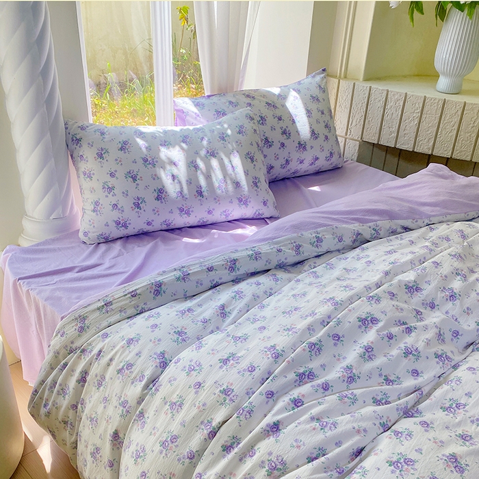 91家纺网 家纺一手货源 找家纺 森璐家纺 2025新款针织双层纱四件套-系列二 森语