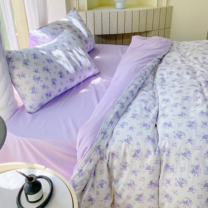 91家纺网 家纺一手货源 找家纺 森璐家纺 2025新款针织双层纱四件套-系列二 森语