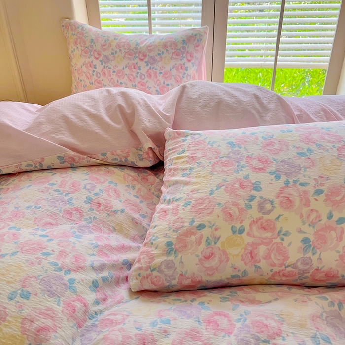 91家纺网 家纺一手货源 找家纺 森璐家纺 2025新款针织双层纱四件套-系列二 晚香语