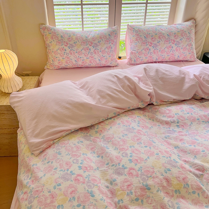 91家纺网 家纺一手货源 找家纺 森璐家纺 2025新款针织双层纱四件套-系列二 晚香语