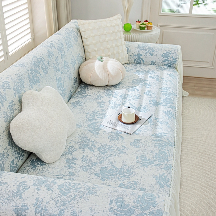 91家纺网 家纺一手货源 找家纺 （总）沐沐家纺 2026新款玫瑰裙边沙发巾