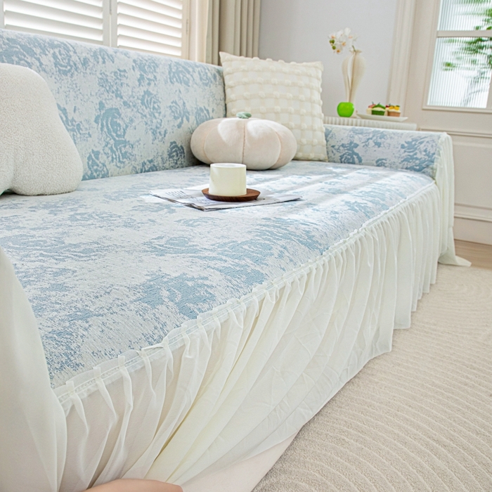 91家纺网 家纺一手货源 找家纺 （总）沐沐家纺 2026新款玫瑰裙边沙发巾