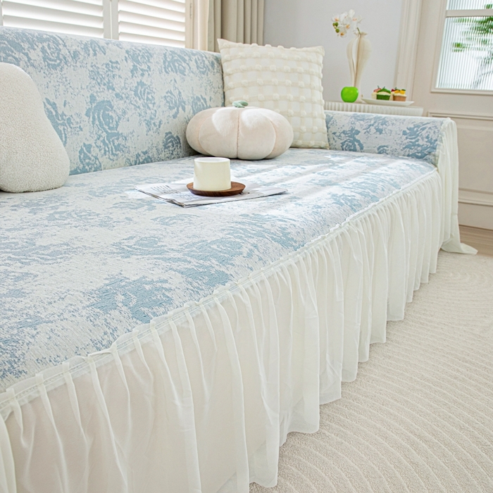 91家纺网 家纺一手货源 找家纺 （总）沐沐家纺 2026新款玫瑰裙边沙发巾