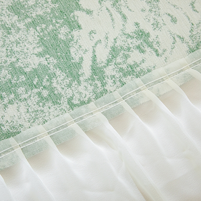 91家纺网 家纺一手货源 找家纺 沐沐家纺 2026新款玫瑰裙边沙发巾 柠檬绿