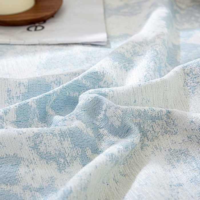 91家纺网 家纺一手货源 找家纺 沐沐家纺 2026新款玫瑰裙边沙发巾 远山蓝