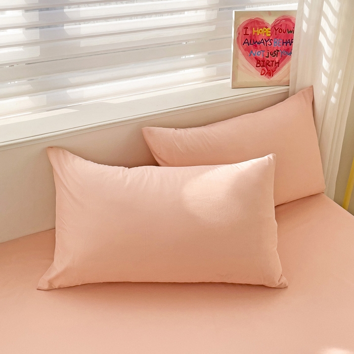 91家纺网 家纺一手货源 找家纺 纽缦家纺 2025新款云朵棉小清新单品床笠床笠单件单床笠 纯色粉玉