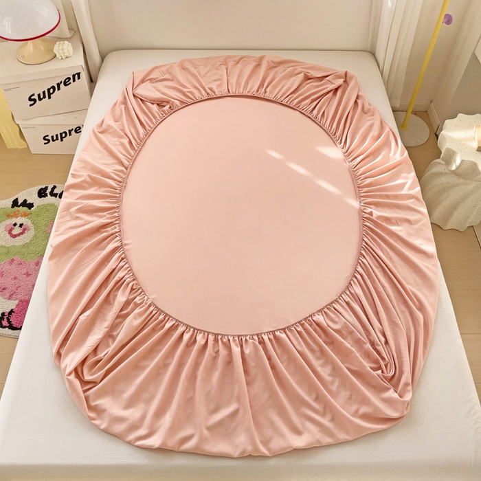 91家纺网 家纺一手货源 找家纺 纽缦家纺 2025新款云朵棉小清新单品床笠床笠单件单床笠 纯色粉玉