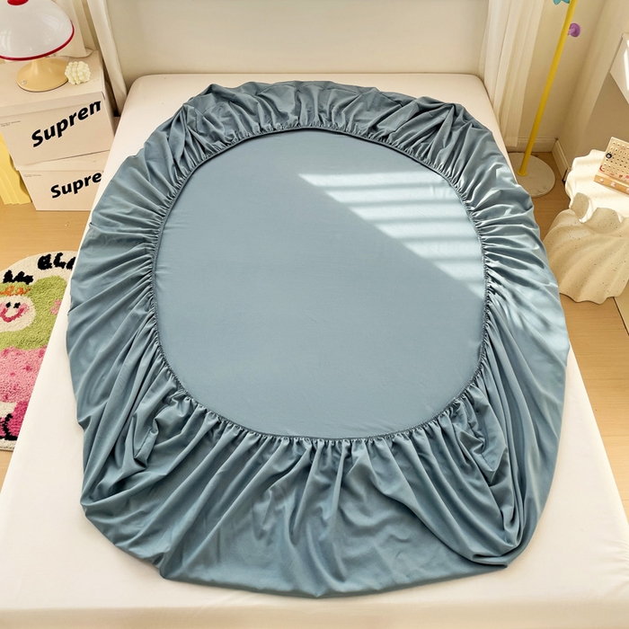 91家纺网 家纺一手货源 找家纺 纽缦家纺 2025新款云朵棉小清新单品床笠床笠单件单床笠 纯色藏青