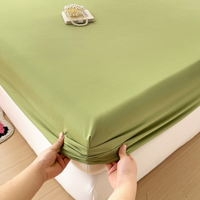 91家纺网 家纺一手货源 找家纺 纽缦家纺 2025新款云朵棉小清新单品床笠床笠单件单床笠 纯色果绿