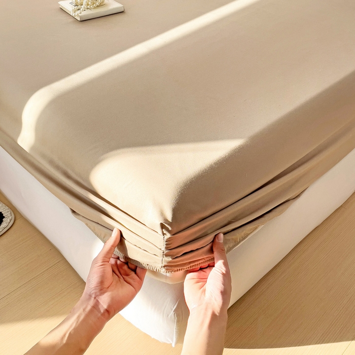 91家纺网 家纺一手货源 找家纺 纽缦家纺 2025新款云朵棉小清新单品床笠床笠单件单床笠 纯色卡其