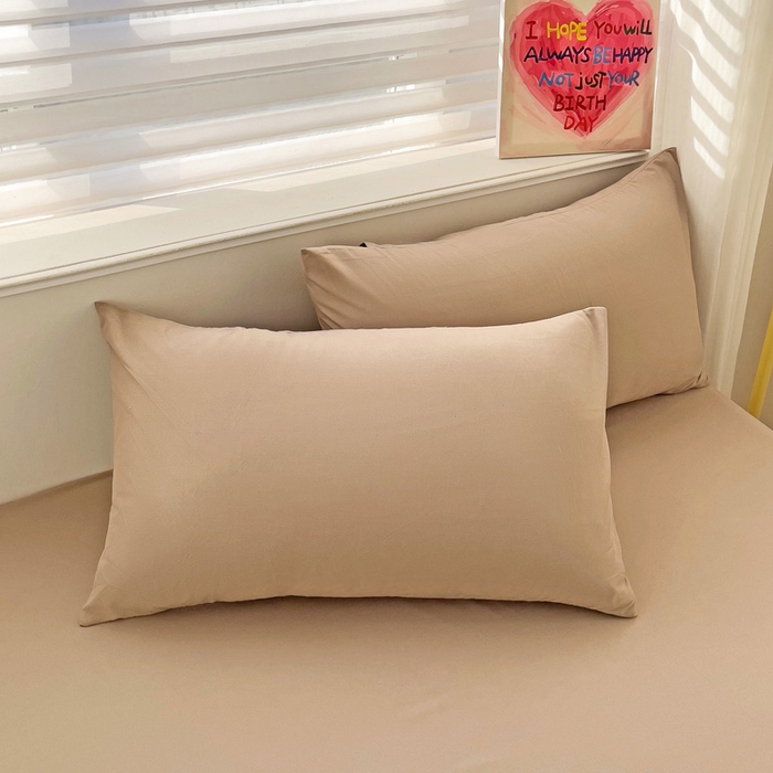 91家纺网 家纺一手货源 找家纺 纽缦家纺 2025新款云朵棉小清新单品床笠床笠单件单床笠 纯色卡其