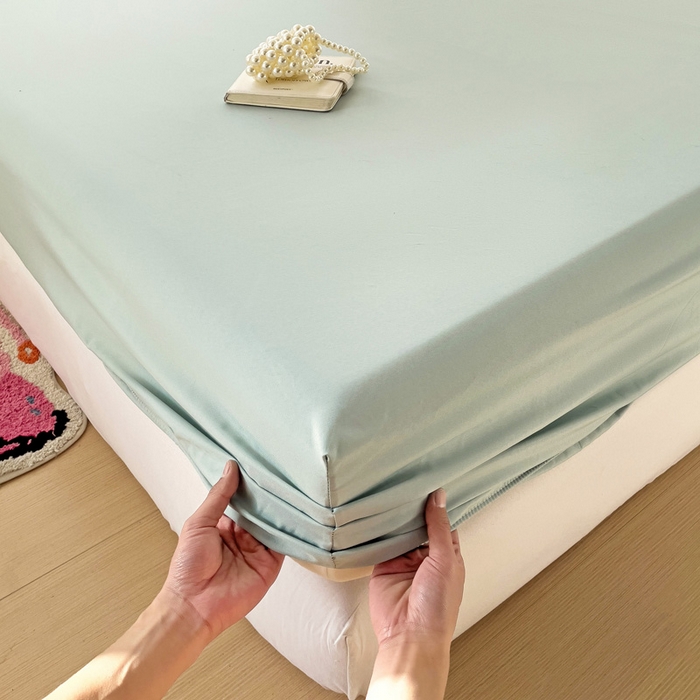 91家纺网 家纺一手货源 找家纺 纽缦家纺 2025新款云朵棉小清新单品床笠床笠单件单床笠 纯色天蓝