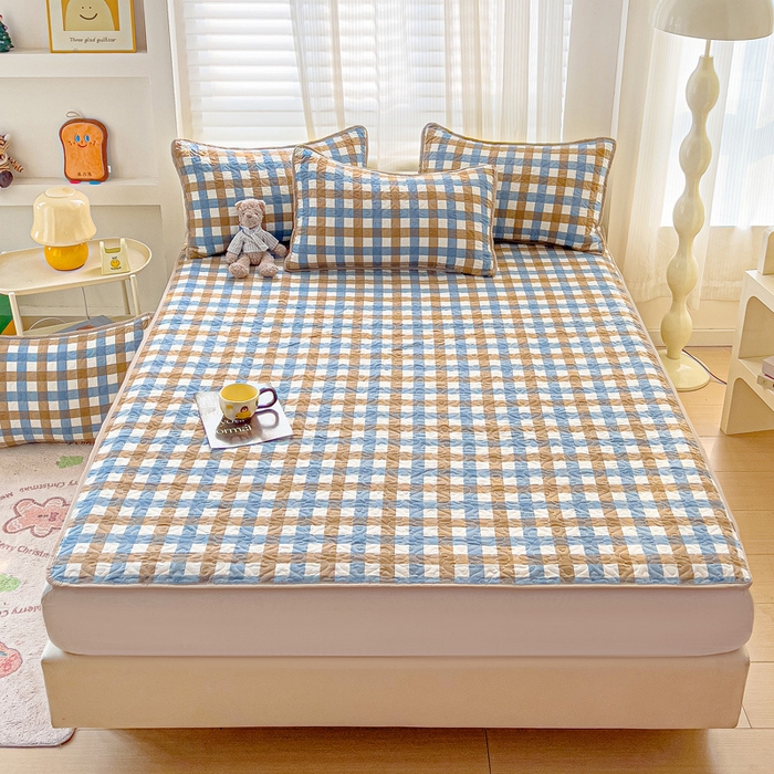 91家纺网 家纺一手货源 找家纺 纽缦家纺 2025新款云朵棉加厚夹棉床垫床护垫 可可咖茶