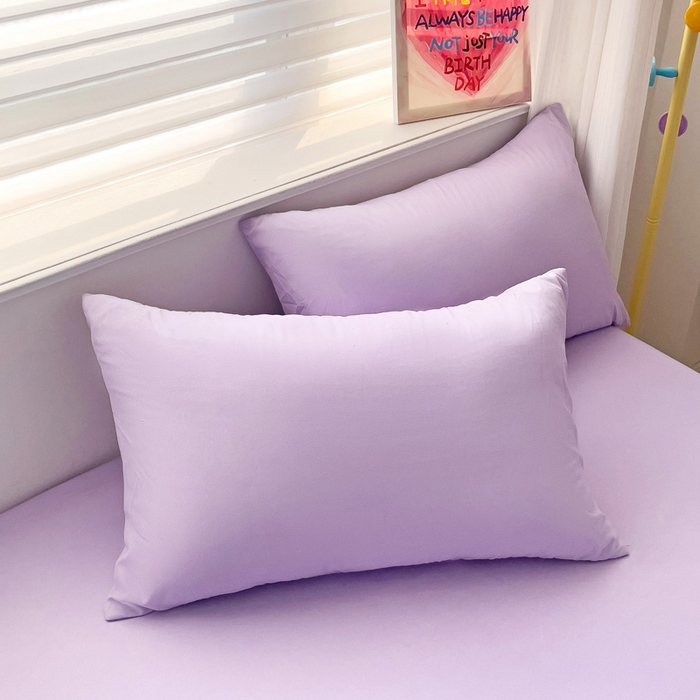 91家纺网 家纺一手货源 找家纺 纽缦家纺 2025新款云朵棉小清新单品床笠床笠单件单床笠 纯色芋泥紫