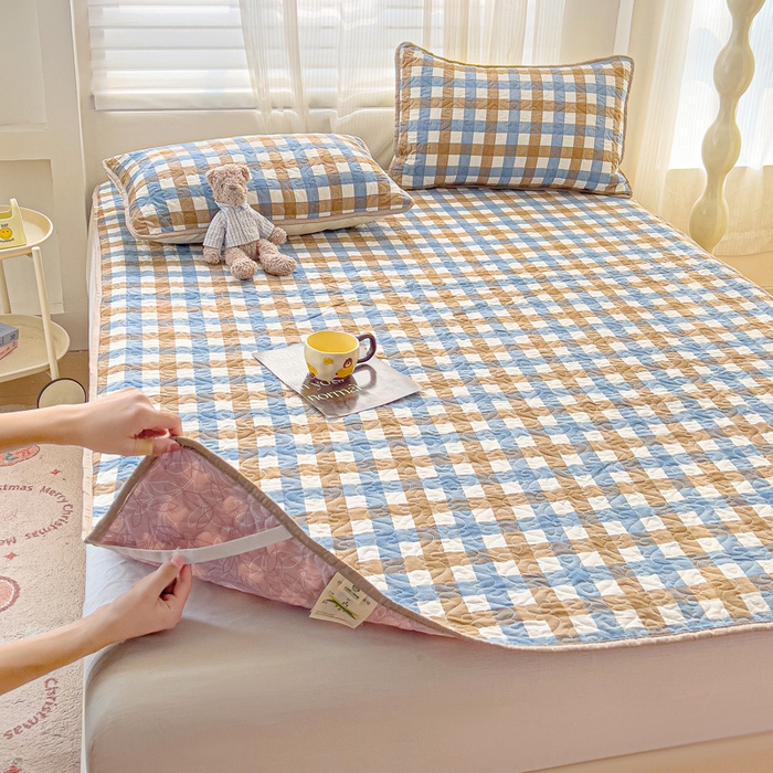 91家纺网 家纺一手货源 找家纺 纽缦家纺 2025新款云朵棉加厚夹棉床垫床护垫 可可咖茶