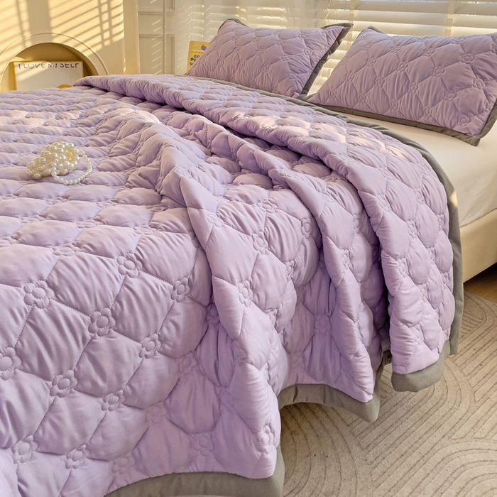 91家纺网 家纺一手货源 找家纺 （总）纽缦家纺 2025新款纯色云朵棉加棉加厚单品床盖床盖单件单床盖（床单）