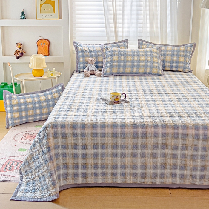 91家纺网 家纺一手货源 找家纺 纽缦家纺 2025新款纯色云朵棉加棉加厚单品床盖床盖单件单床盖（床单） 薄荷汽水