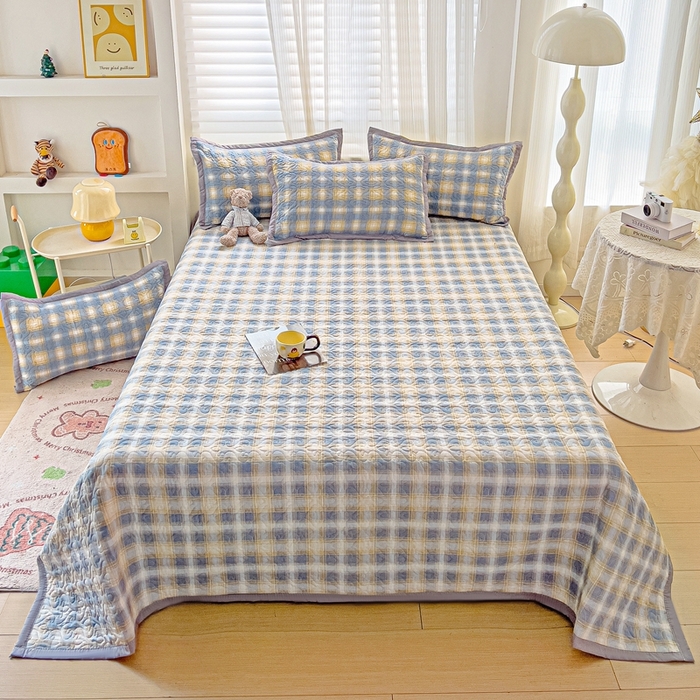 91家纺网 家纺一手货源 找家纺 纽缦家纺 2025新款纯色云朵棉加棉加厚单品床盖床盖单件单床盖（床单） 薄荷汽水