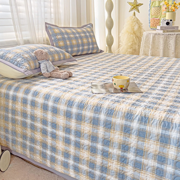 91家纺网 家纺一手货源 找家纺 纽缦家纺 2025新款纯色云朵棉加棉加厚单品床盖床盖单件单床盖（床单） 薄荷汽水