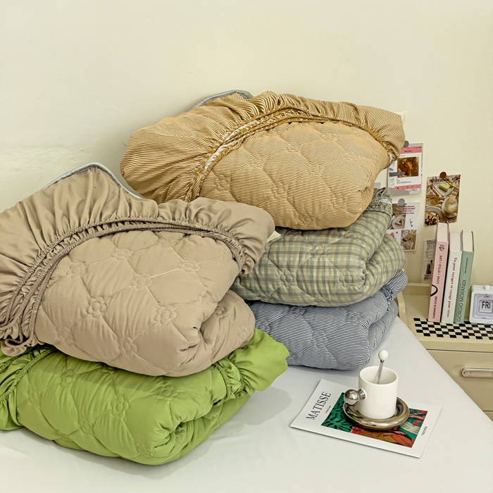 91家纺网 家纺一手货源 找家纺 （总）纽缦家纺 2025新款云朵棉亲肤加厚夹棉单品床笠床笠单件单床笠