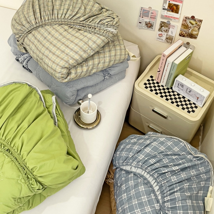 91家纺网 家纺一手货源 找家纺 纽缦家纺 2025新款云朵棉亲肤加厚夹棉单品床笠床笠单件单床笠 组合图仅供展示