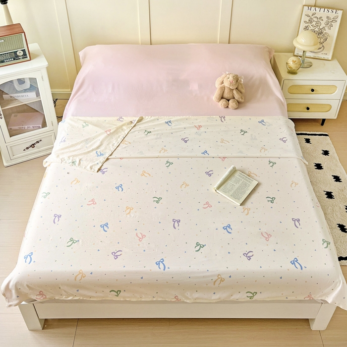 纽缦家纺 2025春夏新款A类水洗棉印花睡袋 星梦蝶结