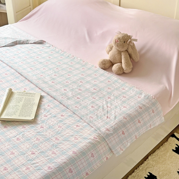 91家纺网 家纺一手货源 找家纺 纽缦家纺 2025春夏新款A类水洗棉印花睡袋 温暖粉心