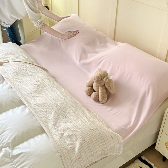 91家纺网 家纺一手货源 找家纺 纽缦家纺 2025春夏新款A类水洗棉印花睡袋 甜樱恋曲