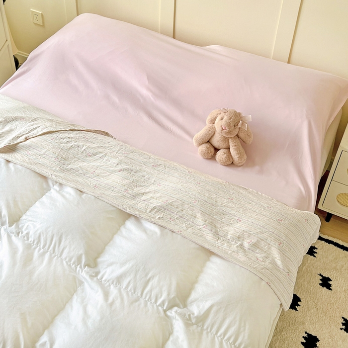 91家纺网 家纺一手货源 找家纺 纽缦家纺 2025春夏新款A类水洗棉印花睡袋 甜樱恋曲