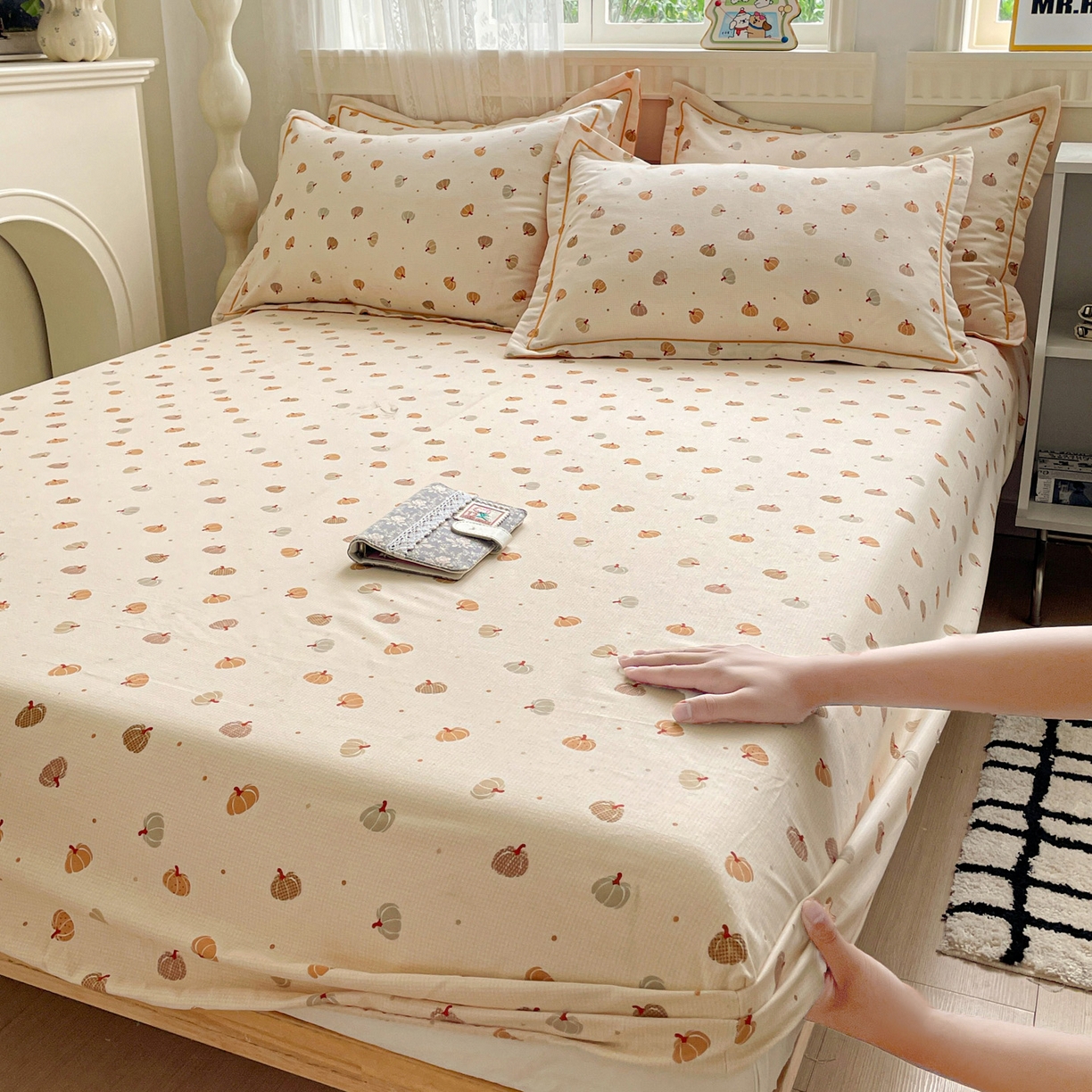 91家纺网 家纺一手货源 找家纺 （总）纽缦家纺 2025新款全棉纯棉磨毛印花单床笠 床笠单件