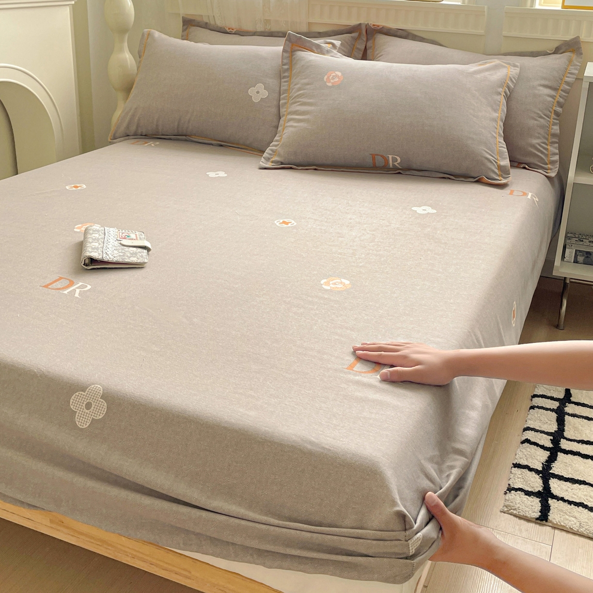 91家纺网 家纺一手货源 找家纺 （总）纽缦家纺 2025新款全棉纯棉磨毛印花单床笠 床笠单件