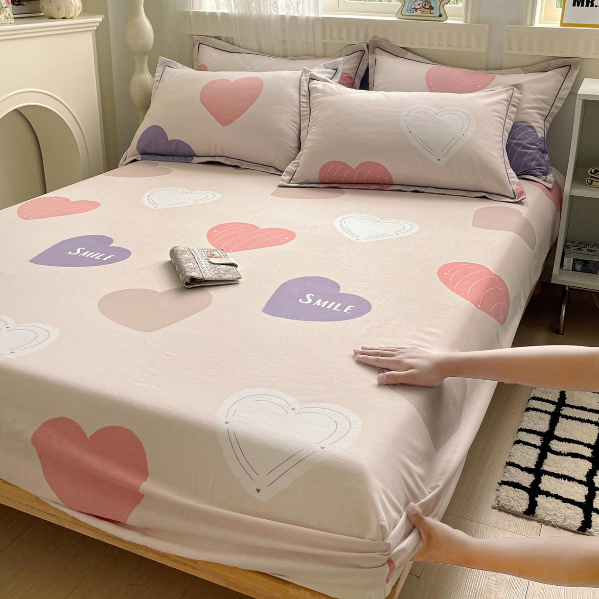 91家纺网 家纺一手货源 找家纺 （总）纽缦家纺 2025新款全棉纯棉磨毛印花单床笠 床笠单件