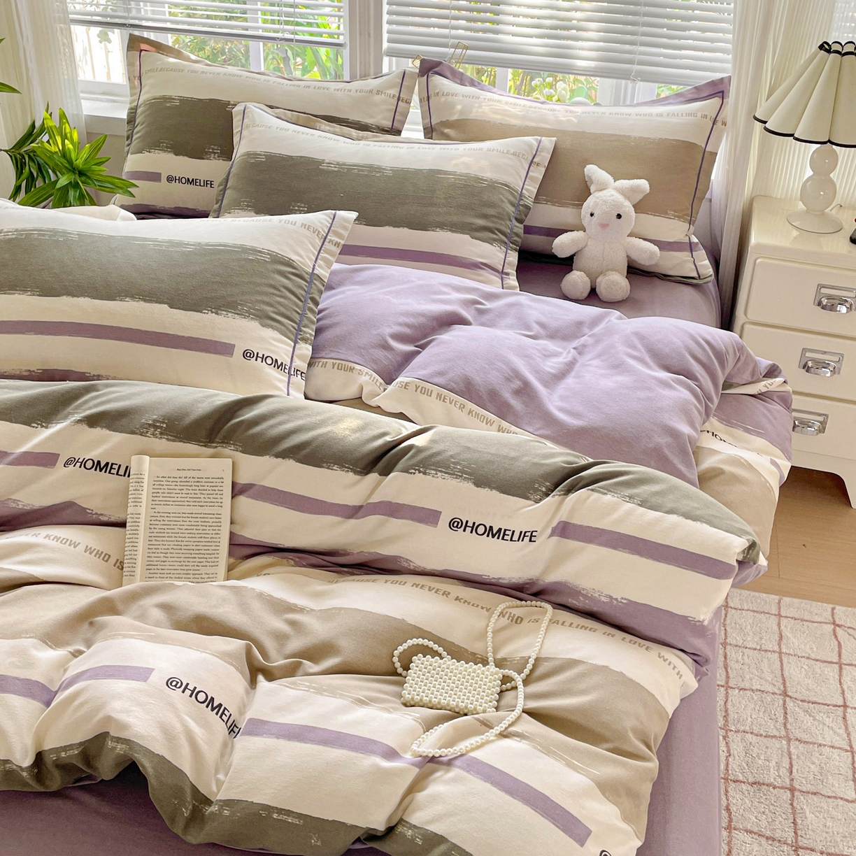 91家纺网 家纺一手货源 找家纺 （总）纽缦家纺 2025新款全棉纯棉磨毛印花四件套