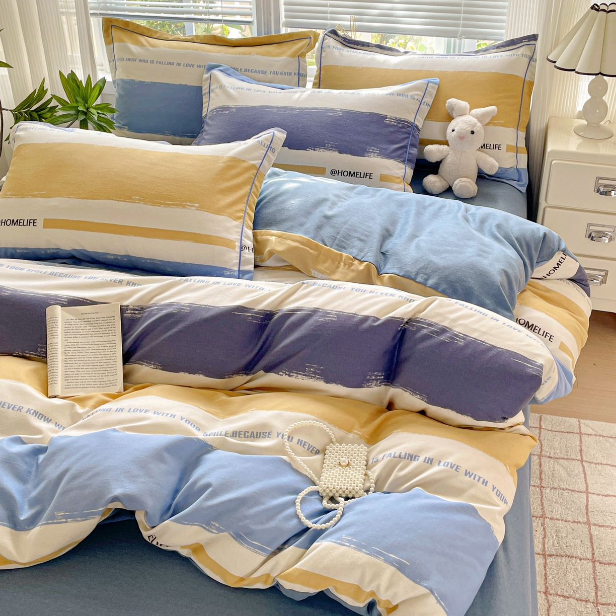 91家纺网 家纺一手货源 找家纺 （总）纽缦家纺 2025新款全棉纯棉磨毛印花四件套