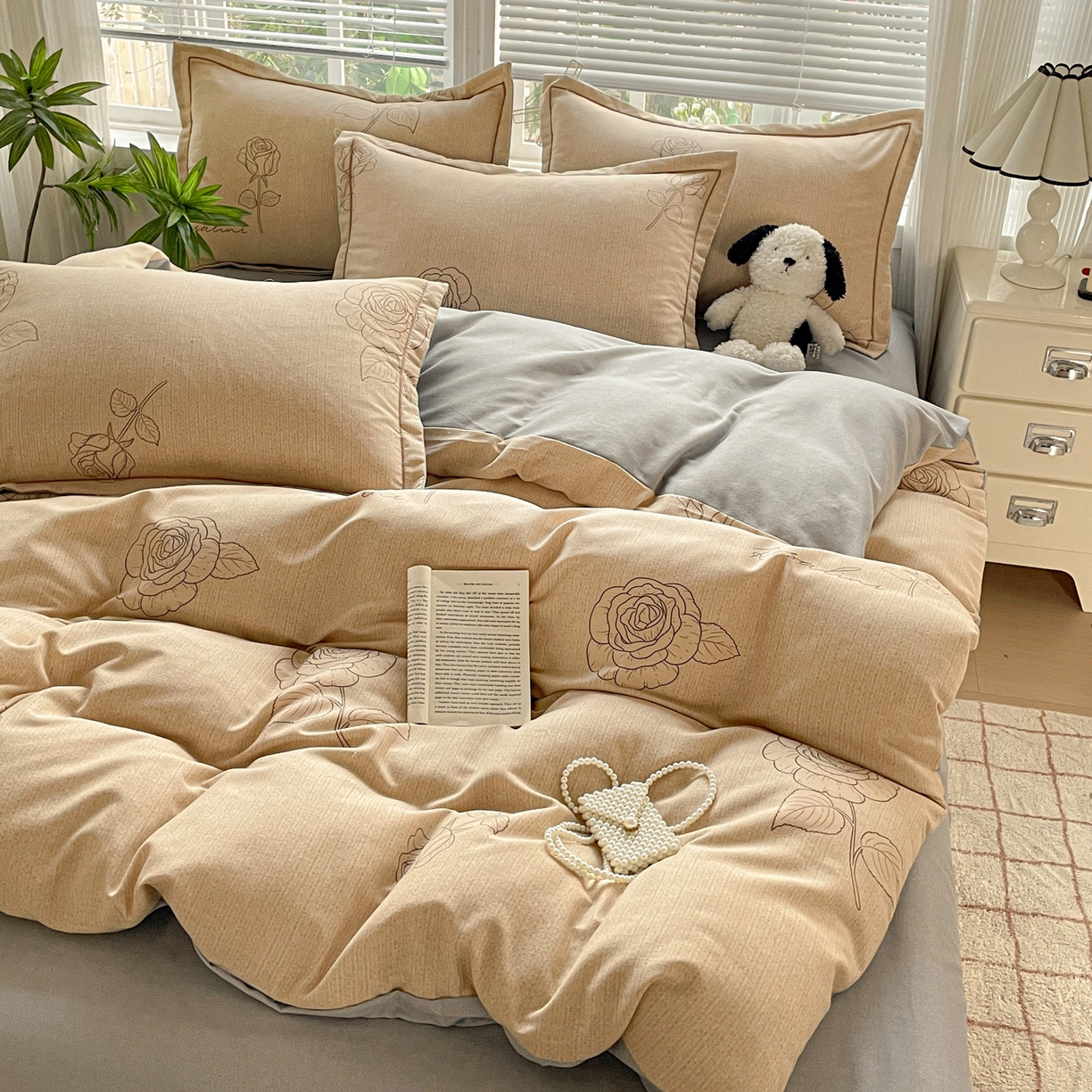 91家纺网 家纺一手货源 找家纺 （总）纽缦家纺 2025新款全棉纯棉磨毛印花四件套