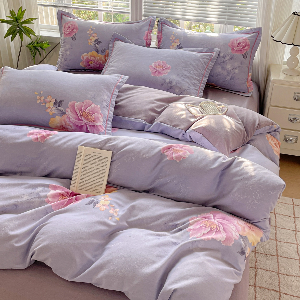 91家纺网 家纺一手货源 找家纺 （总）纽缦家纺 2025新款全棉纯棉磨毛印花四件套