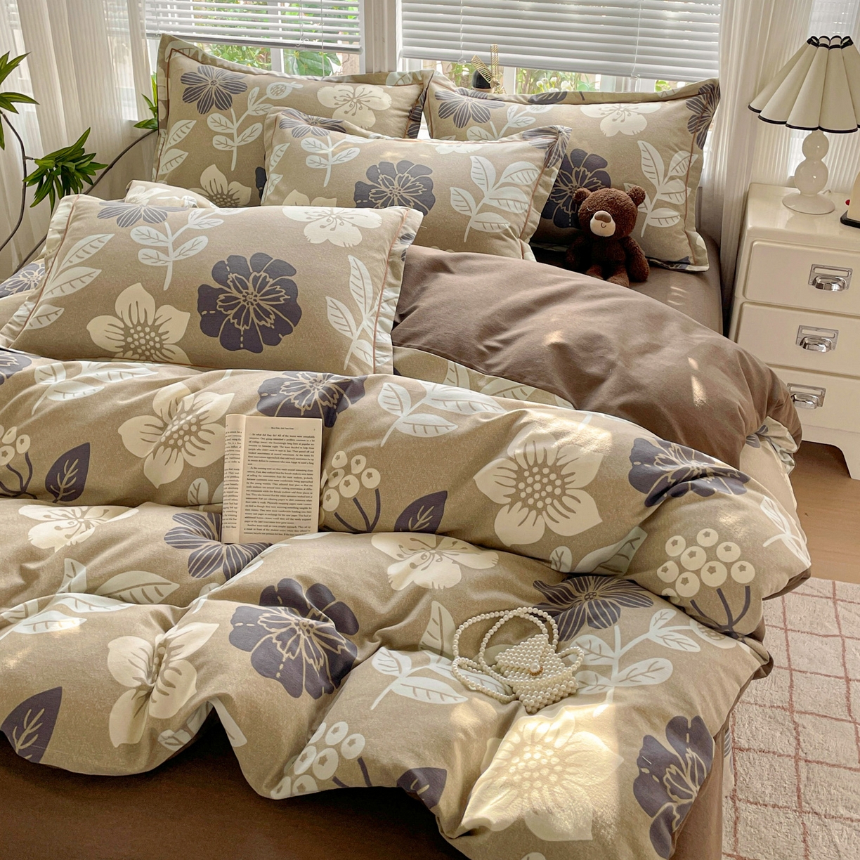 91家纺网 家纺一手货源 找家纺 （总）纽缦家纺 2025新款全棉纯棉磨毛印花四件套