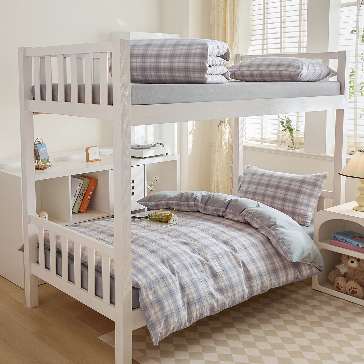 吾诺2025新款 色织全棉学生组合大礼包三件套四件套 丹宁格