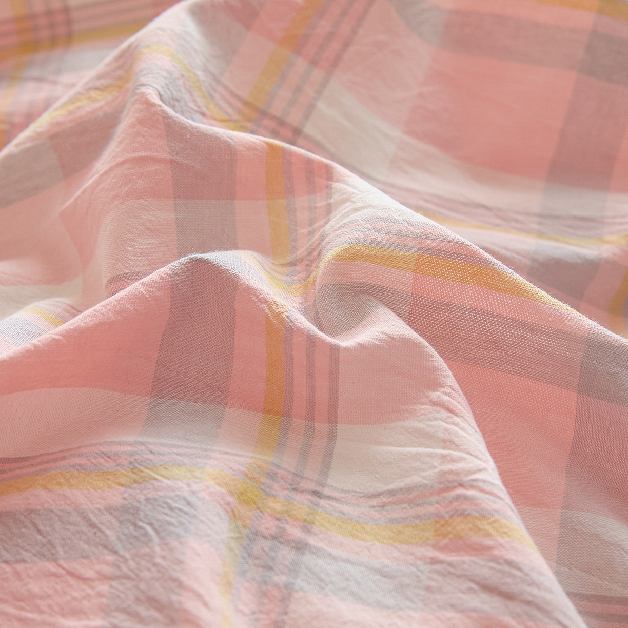 91家纺网 家纺一手货源 找家纺 吾诺2025新款 色织全棉学生组合大礼包三件套四件套 简希-粉